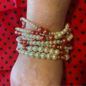 Peaches & Cream Pearl Bracelet